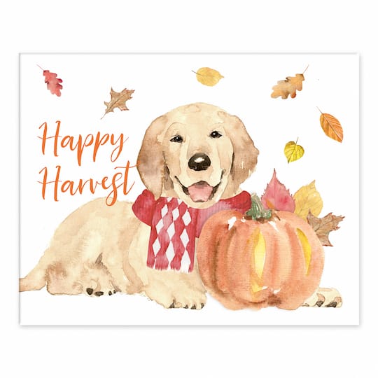 Happy Harvest Dog Tabletop Canvas